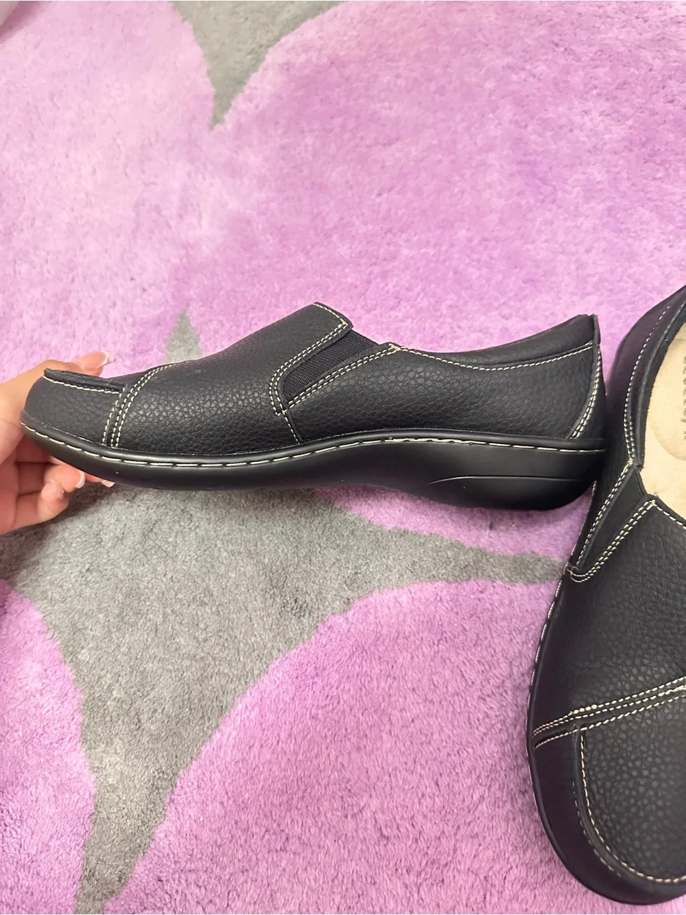 Geoeleph Black Women's Casual Slip-On Loafers